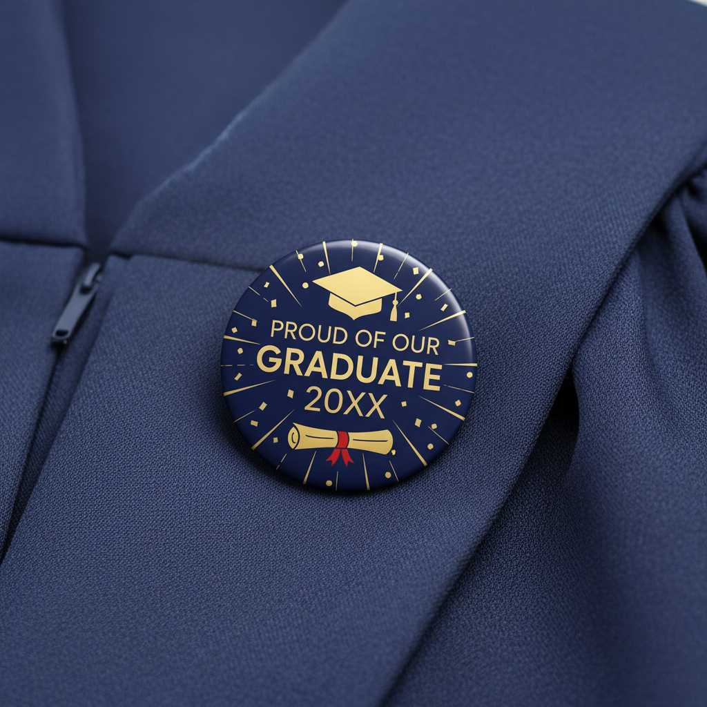 Proud of our Graduate 20XX Modern Graduation Photo Pinback 2.25-inch
