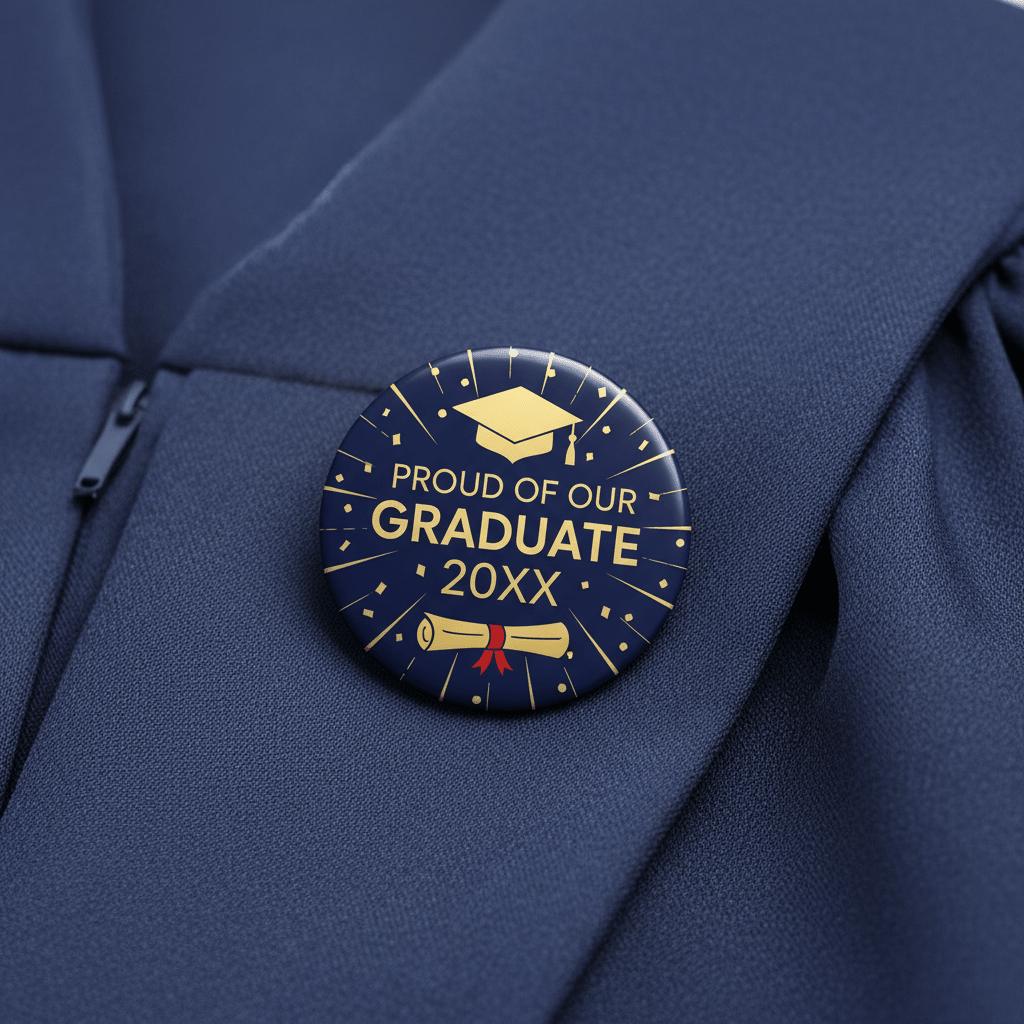 Proud of our Graduate 20XX Modern Graduation Photo Pinback 2.25-inch - My Pinbacks