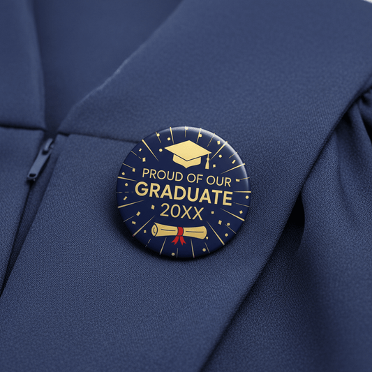 Proud of our Graduate 20XX Modern Graduation Photo Pinback 2.25-inch - My Pinbacks