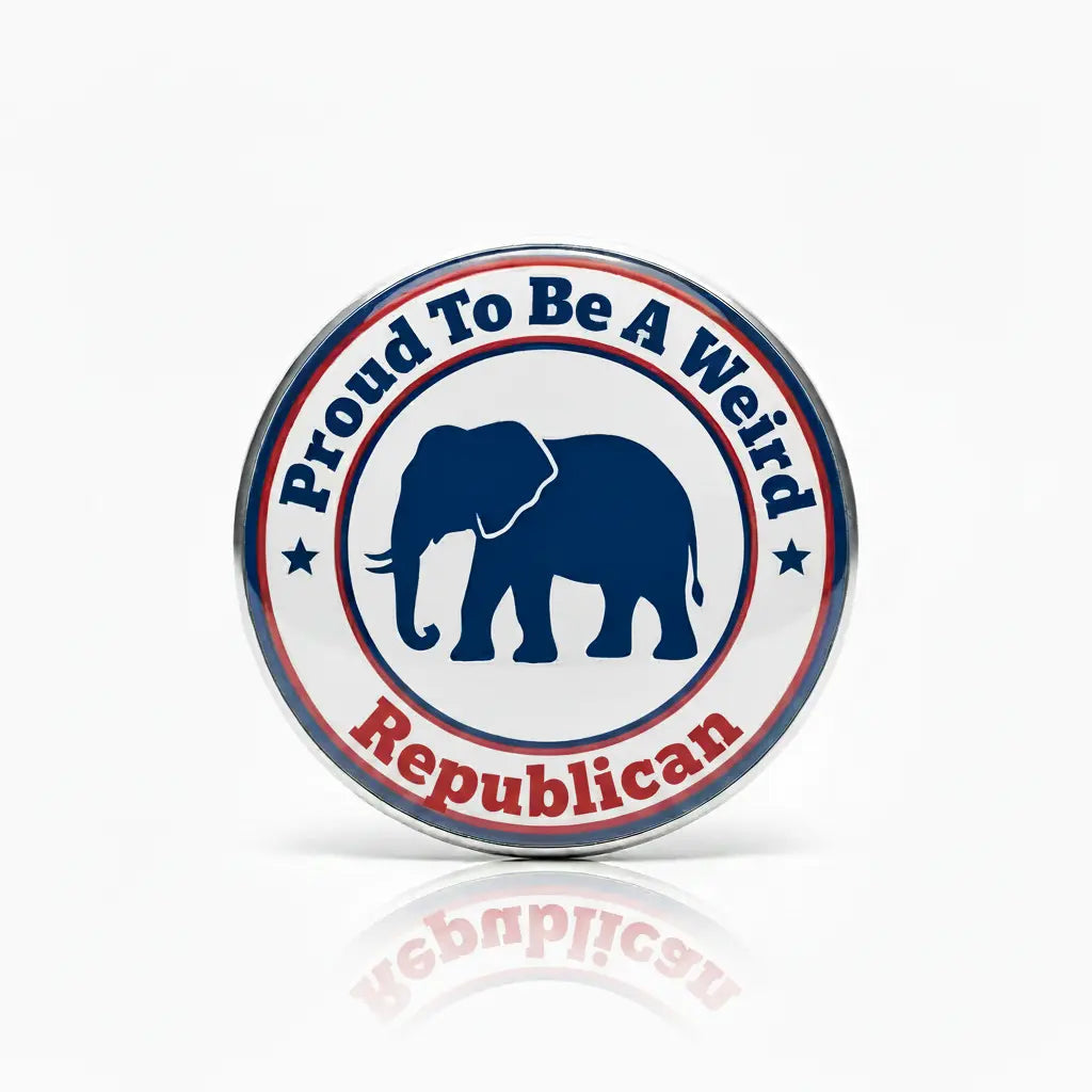Proud To Be A Weird Republican with Elephant Pinback 2.25-inch