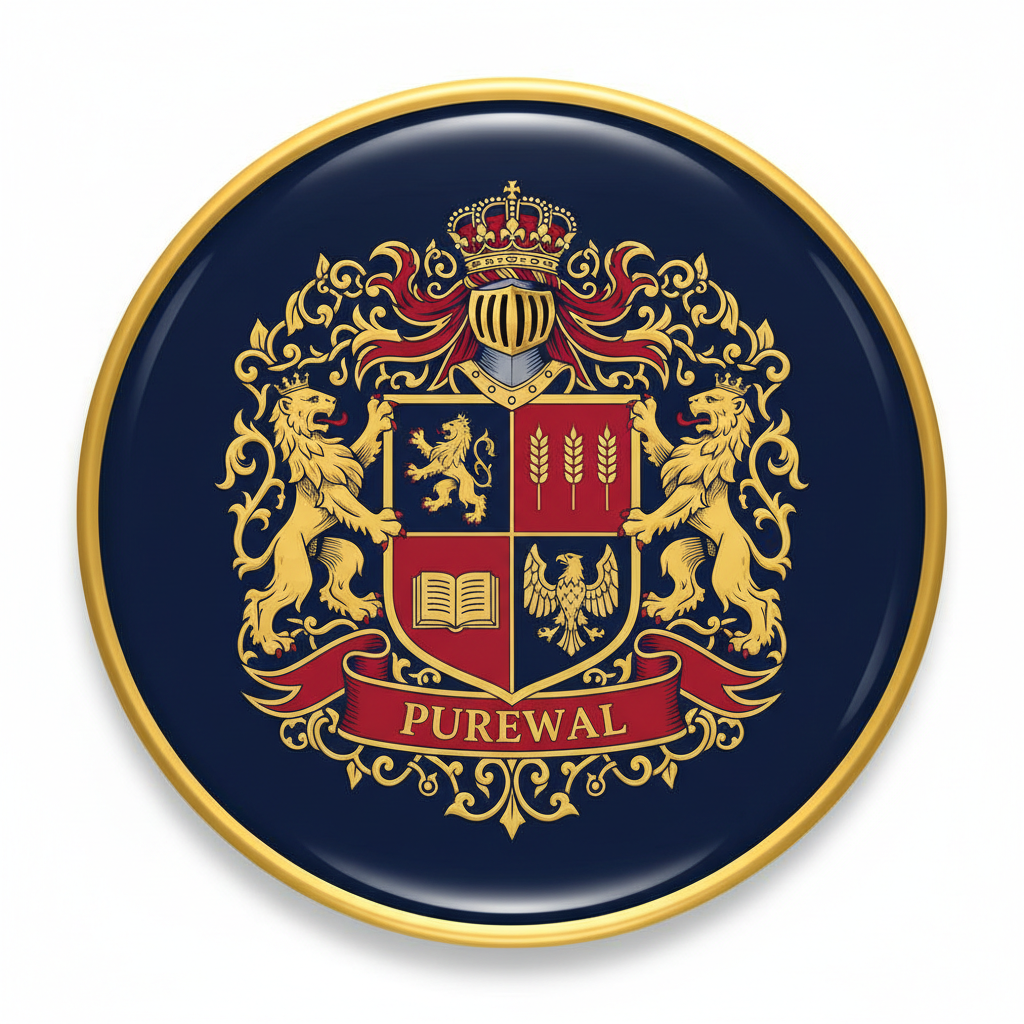 Purewal Family Crest Coat of Arms Pinback 3-inch