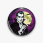 Purple Count Dracula Halloween Pinback 2.25-inch