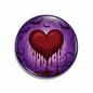 Purple Halloween Bloody Heart Pinback 2.25-inch