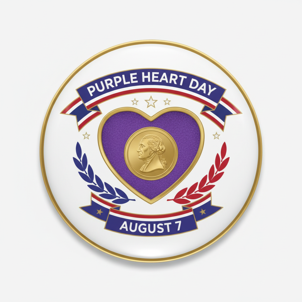 Purple Heart Day (August 7) Pinback 2.25-inch