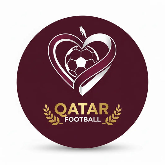 Qatar Football Soccer Love Heart Pinback 2.25-inch - My Pinbacks