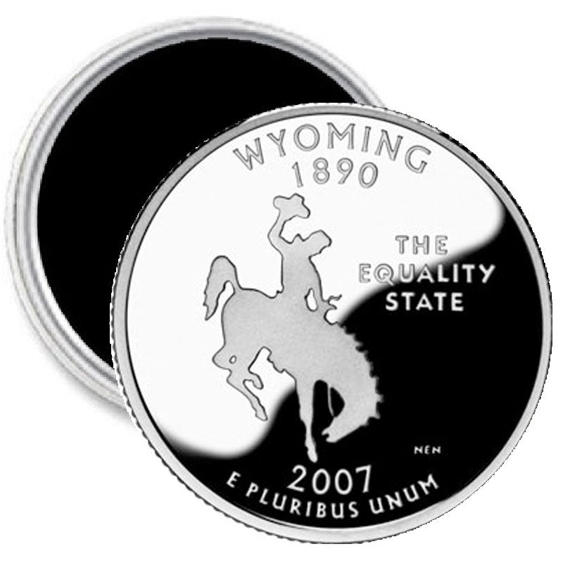 Aimant à image de quart de dollar de l'État du Wyoming 2,25"