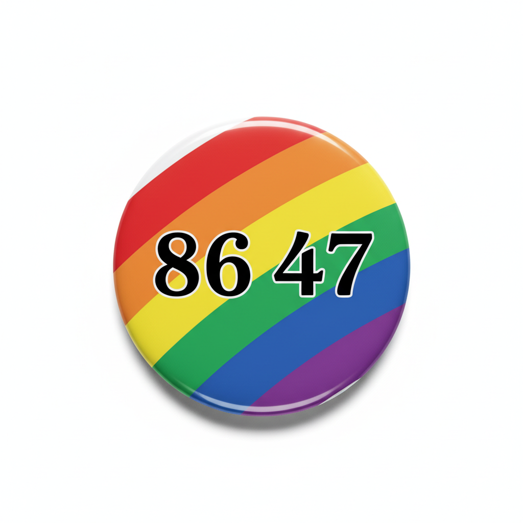 Rainbow 86 47 Pinback 2.25-inch