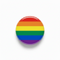 Rainbow pride round pinback button with rainbow stripes, glossy finish