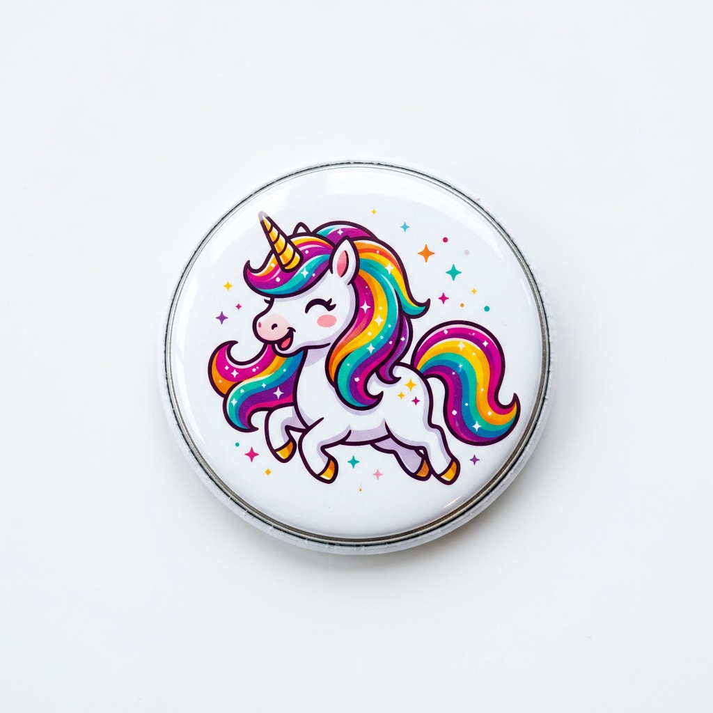 Rainbow Unicorn Pin Button 2.25-inch