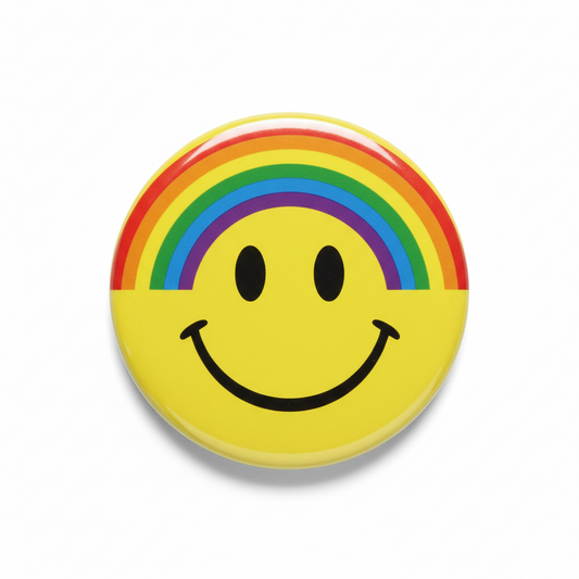 Rainbow Smiley Pinback 2.25-inch