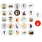 27-piece Ralph Steadman pinback button set, round 1.25 in, colorful illustrations
