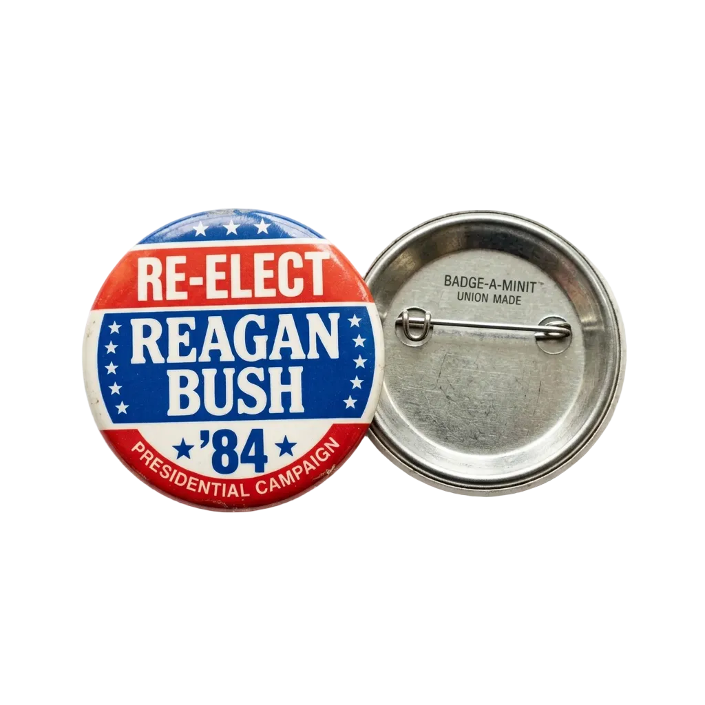 Re-elect Reagan Bush '84 Campaign Republican Pin Button 1.25-inch 8 Pcs