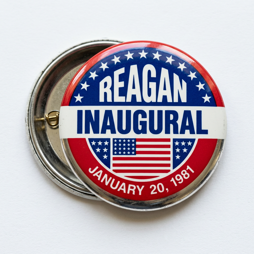 Reagan Inaugural Pin Button 2.25-inch