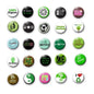 Recycling badge set of 25 round pins with assorted eco slogans, green tones