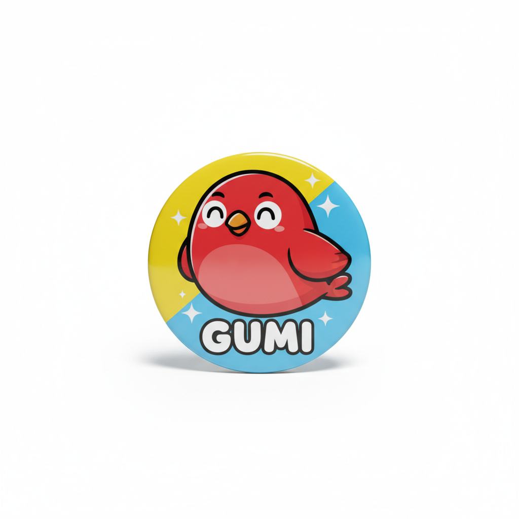 Red birb GUMI Pinback 2.25-inch