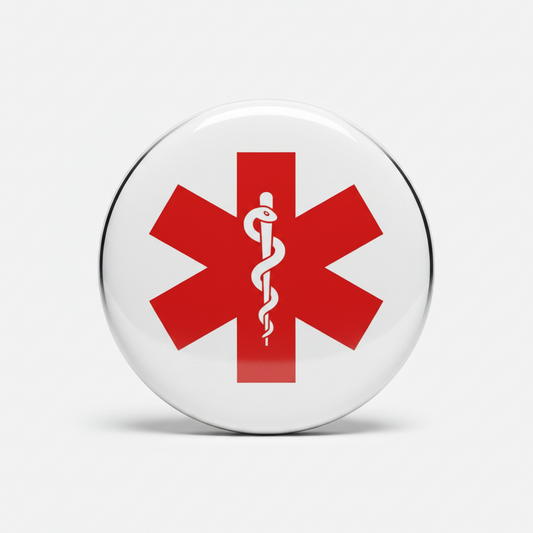 5 Pcs Medical Alert Emergency Pinback 1.25-inch MINI