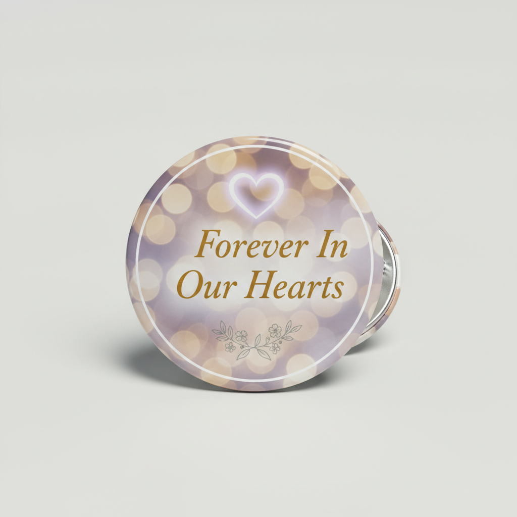 Remembrance Photo Forever In Our Hearts Pinback 2.25-inch