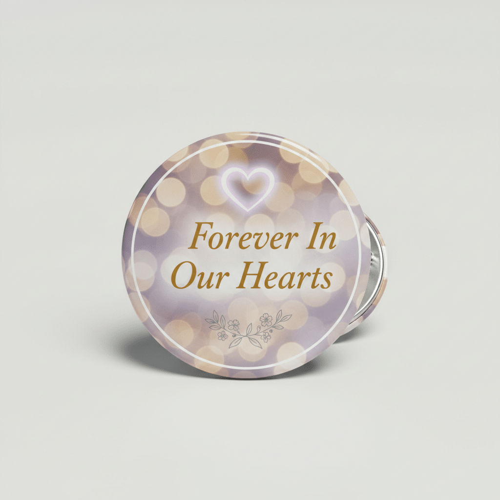 Remembrance Photo Forever In Our Hearts Pinback 2.25-inch - My Pinbacks