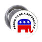 Proud to Be a Republican pinback button with text ring and donkey logo, 1.25-inch