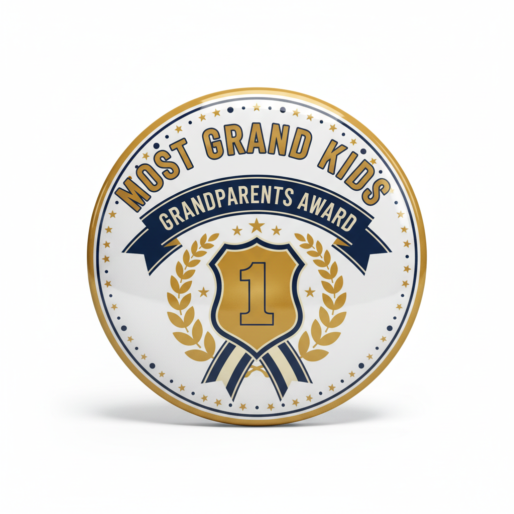 Reunion Grandparents Award Most Grand Kids Pinback 2.25-inch