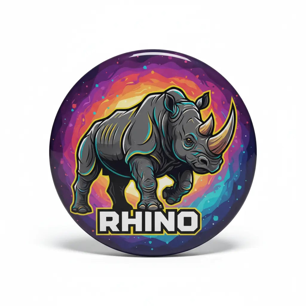 Rhino Button Pinback 2.25-inch