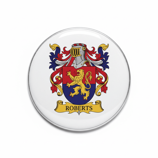 Roberts Family Crest Coat of Arms Pinback 3-inch - My Pinbacks