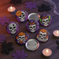 Rockin Halloween Spooky Skull Pinback 1.25-inch 5 Pcs