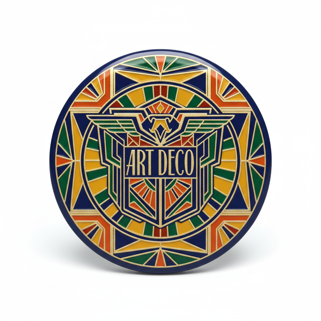 Shield Deco Button Pinback 2.25-inch