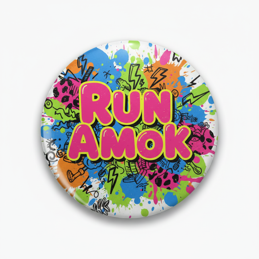 Run Amok Pin Button 2.25-inch