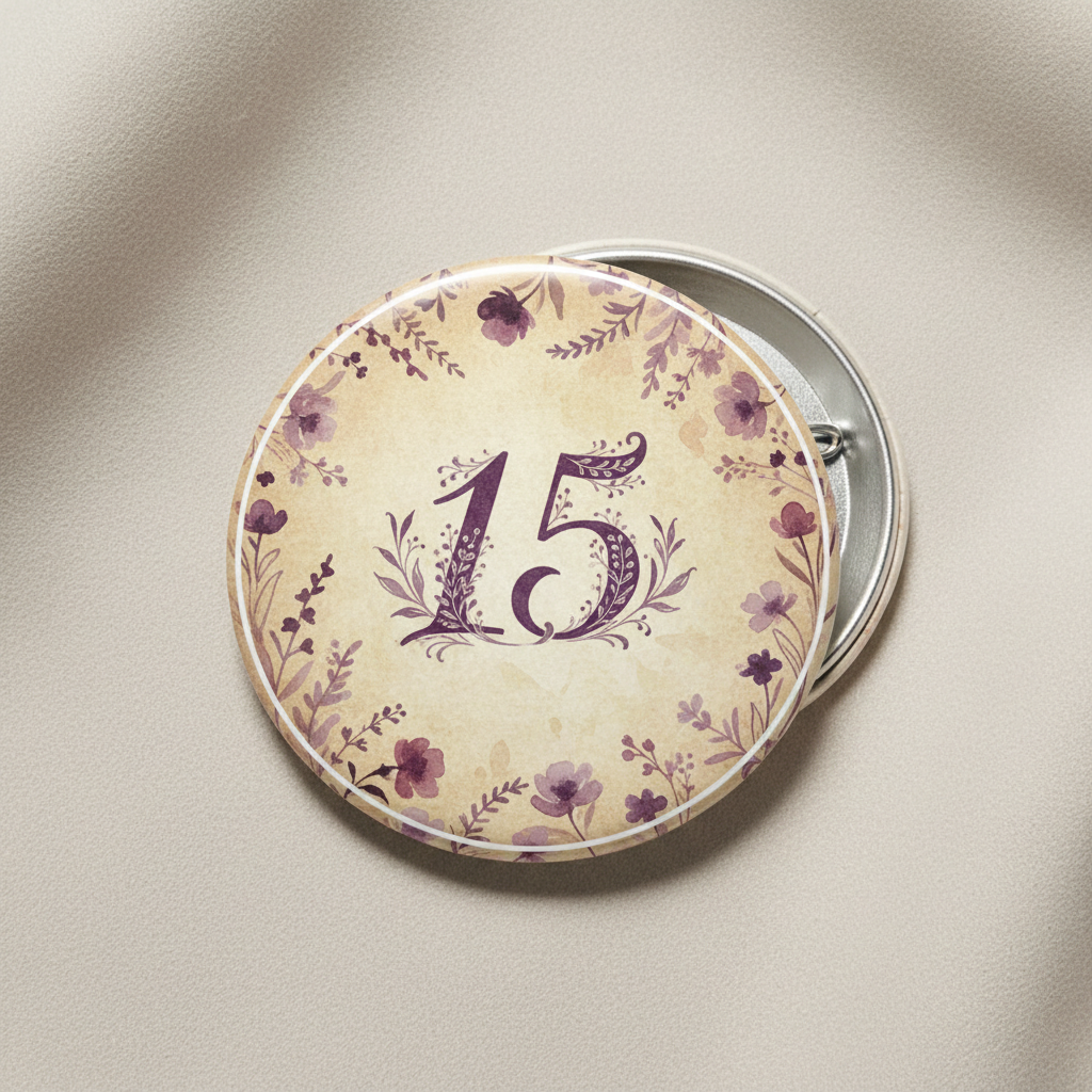 Happy Birthday Balloons and Photo Pink Pin Button 2.25-inch