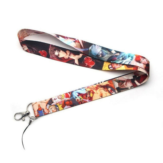 Anime manga character printed lanyard with metal key ring and clasp