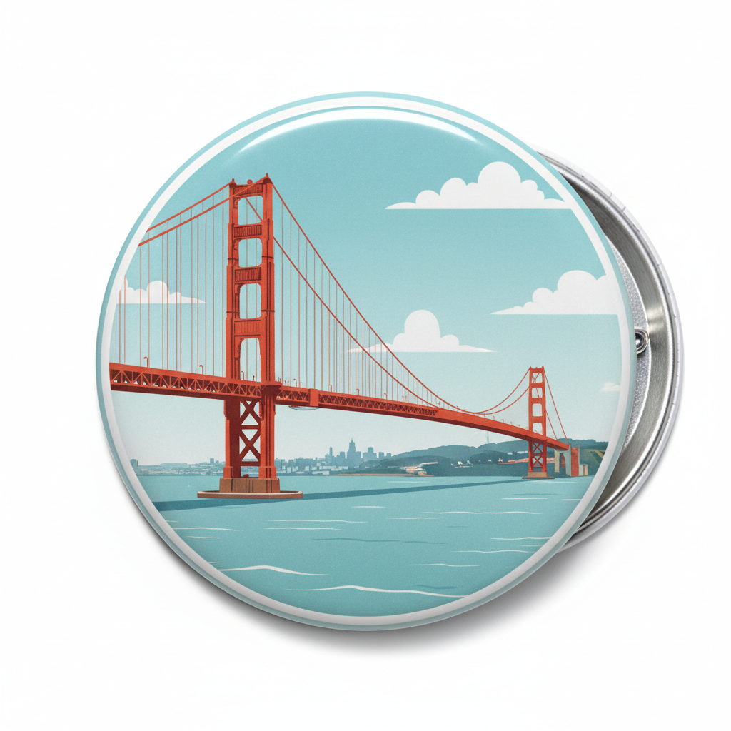 San Francisco Golden Gate Bridge Pinback 2.25-inch