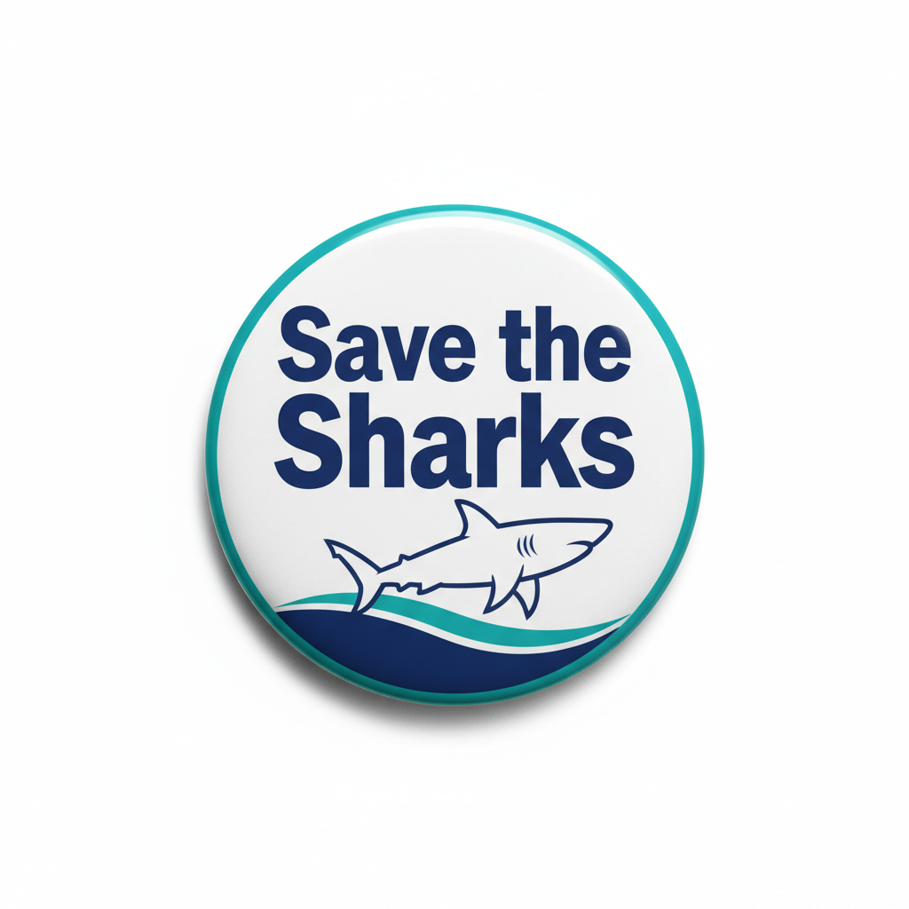 Save the Sharks Pinback 2.25-inch