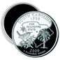 2.25-inch round coin-style magnet with South Carolina design, “The Palmetto State” text
