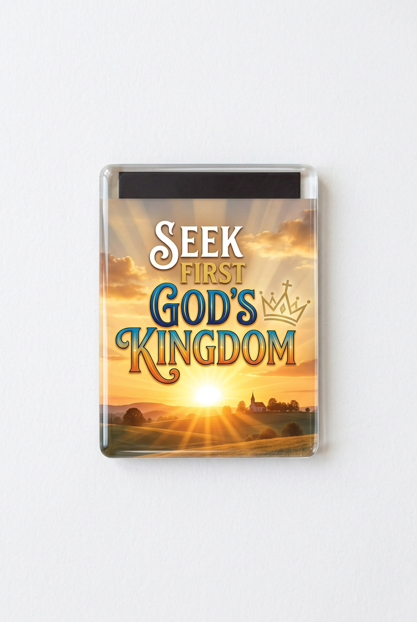 Seek first God’s kingdom and your needs will be provided Acrylic Fridge Magnetic 3-inch x 4-inch