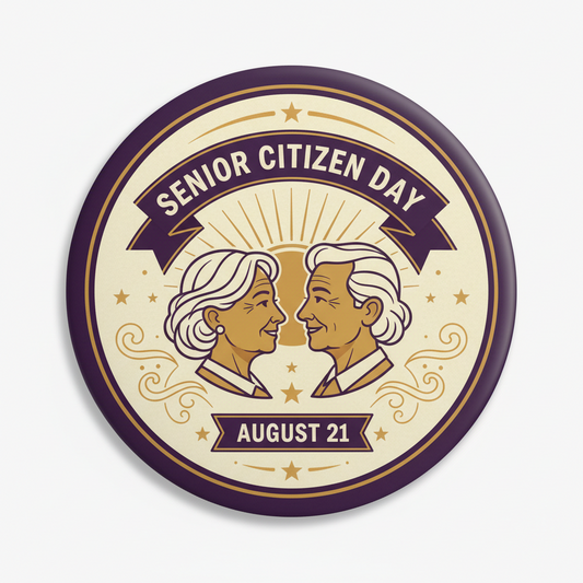 Senior Citizen Day (August 21) Pinback 2.25-inch