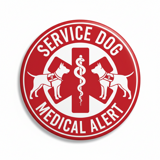 Service Dog Medical Alert Pinback 2.25-inch