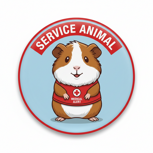 Service Guinea Pig Medical Alert Pinback 2.25-inch