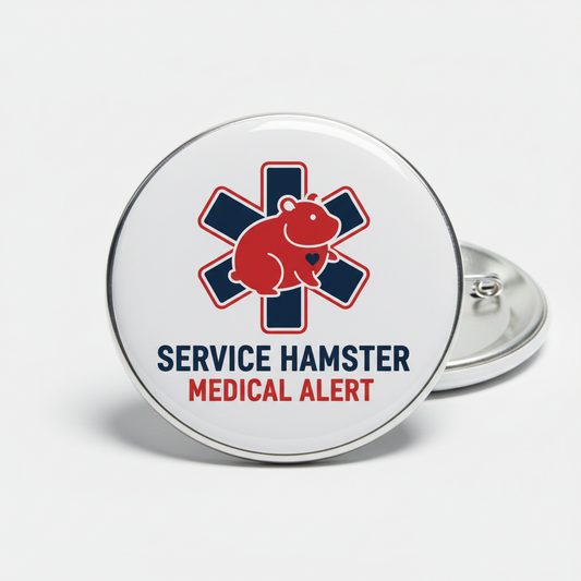 Service Hamster Medical Alert Pinback 2.25-inch