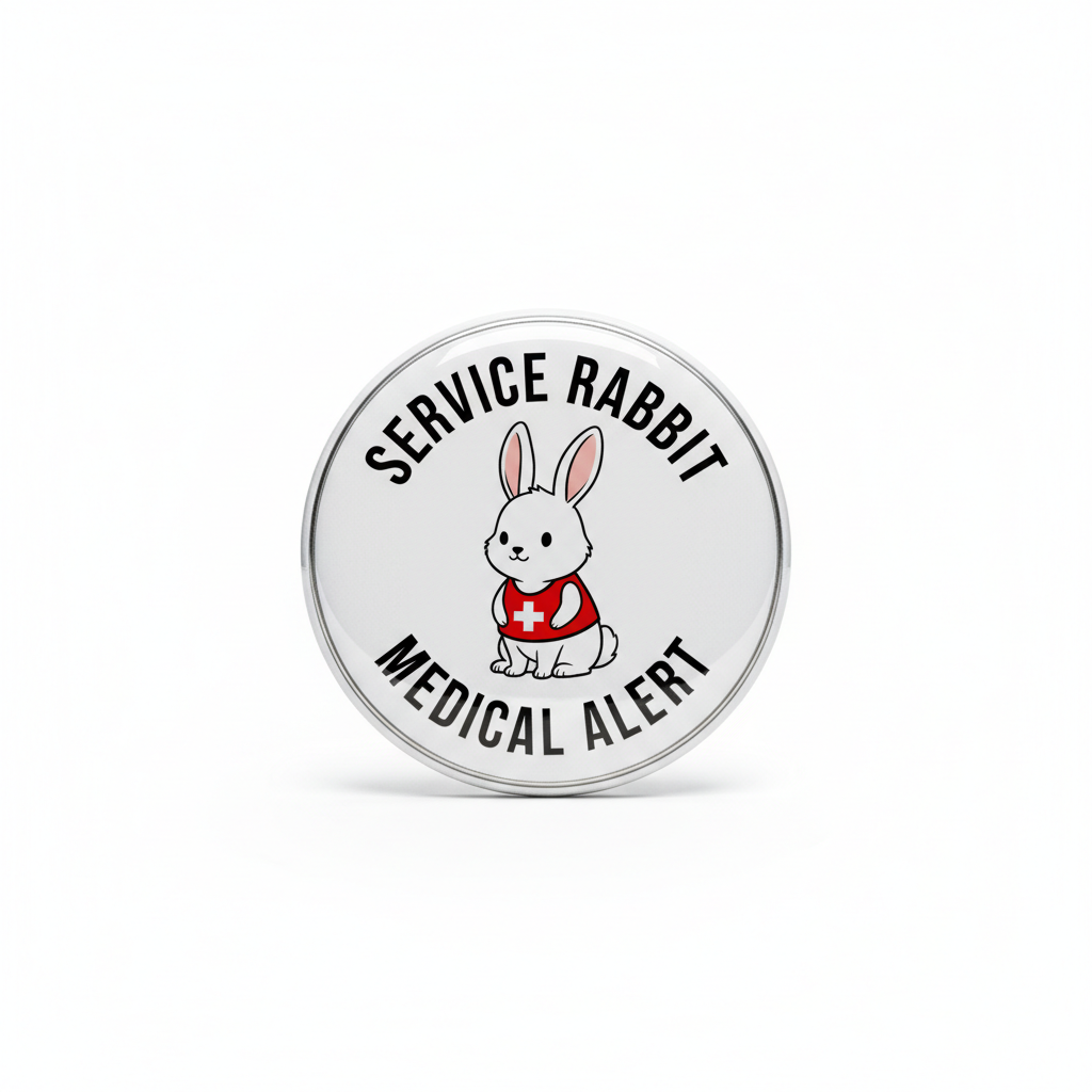 Service Rabbit Medical Alert Pinback 2.25-inch