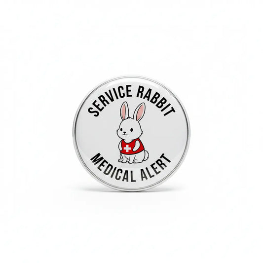 Service Rabbit Medical Alert Pinback 2.25-inch