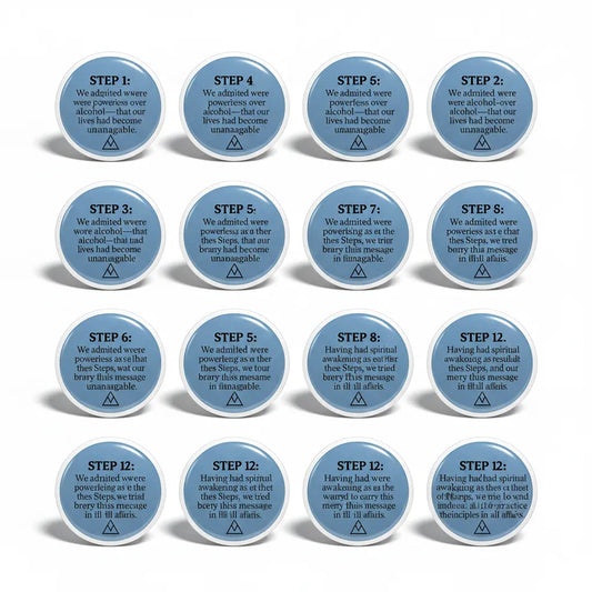 Set 12 Pcs Alcoholics Anonymous Steps Fridge Magnets 2.25-inch - My Pinbacks