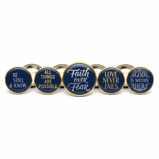 Set 5 Bible Verses Quotes Pinback 1.25-inch