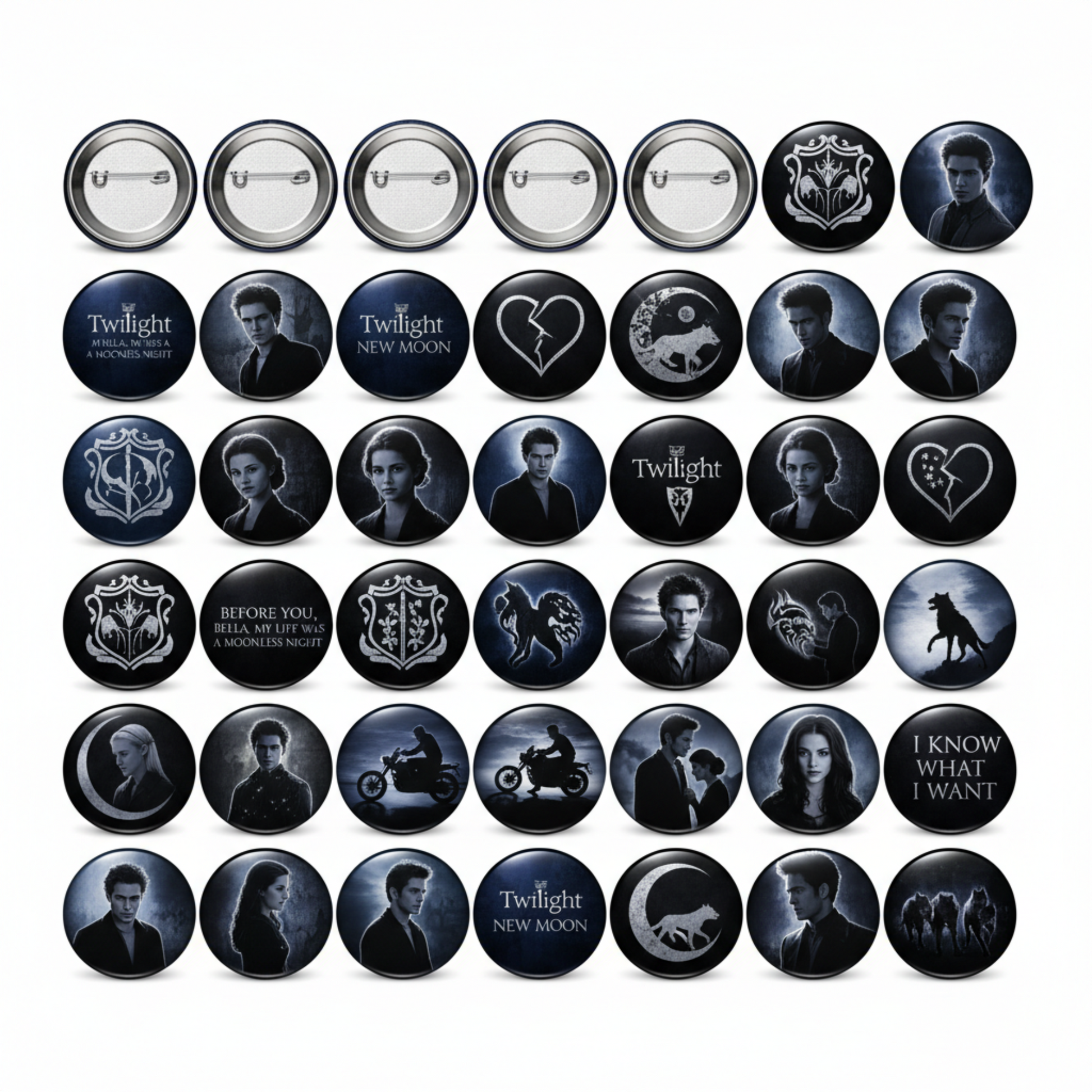 Set of 35 Pcs Twilight New Moon 2.25-inch Pinback Collection