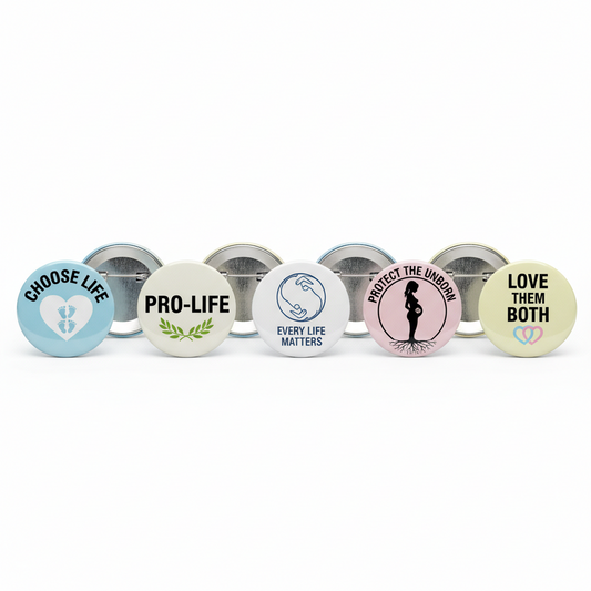 Set of 5 Pcs PRO-LIFE Anti-Abortion Pinback 1.25-inch