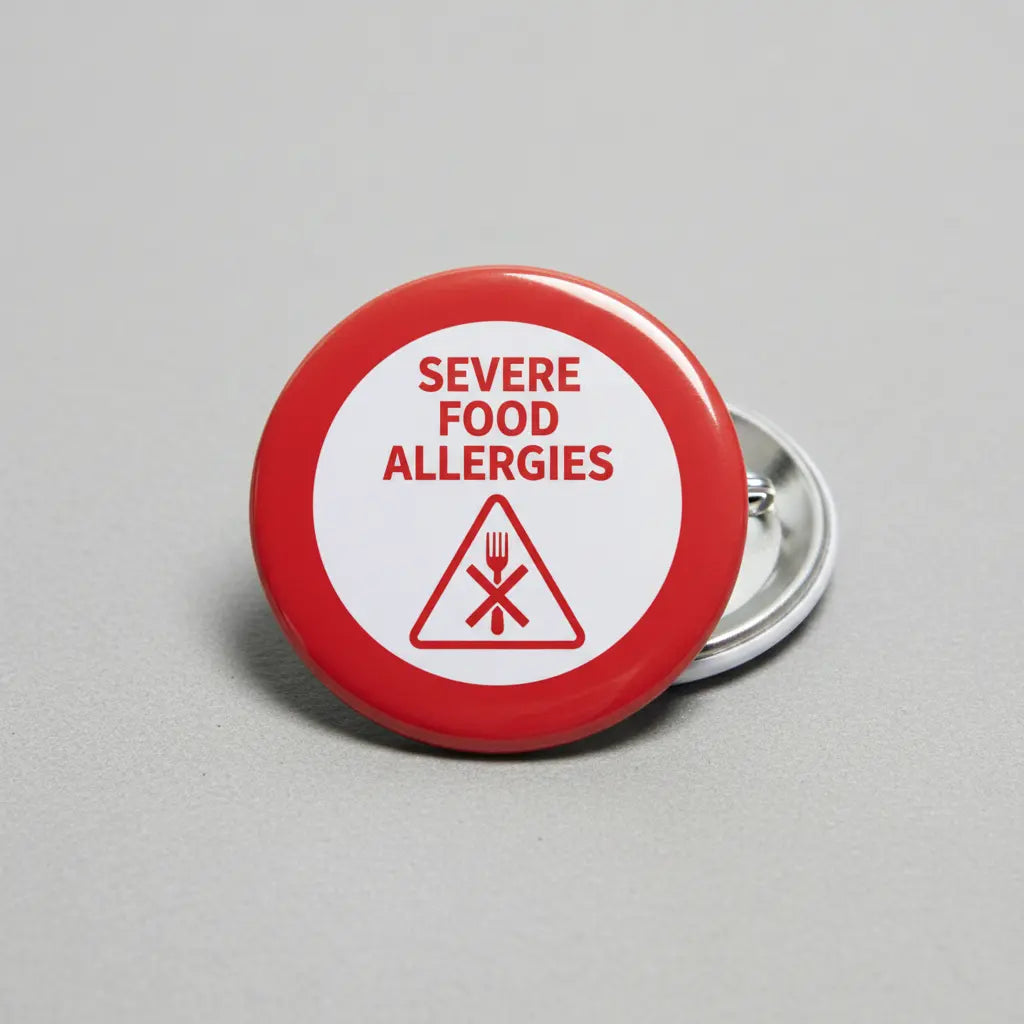 Severe Food Allergies Pinback 2.25-inch