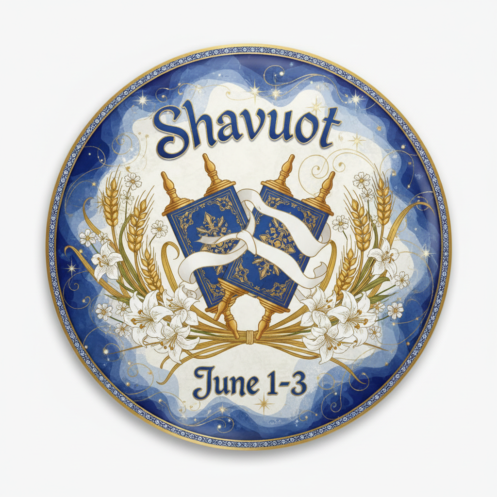 Shavuot (June 1-3) Pinback 2.25-inch