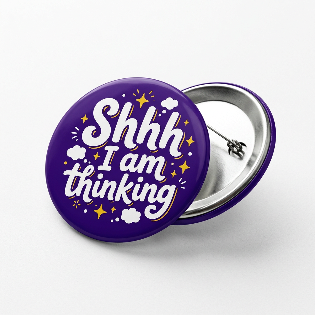 Shhh I am thinking Pin Button 2.25-inch