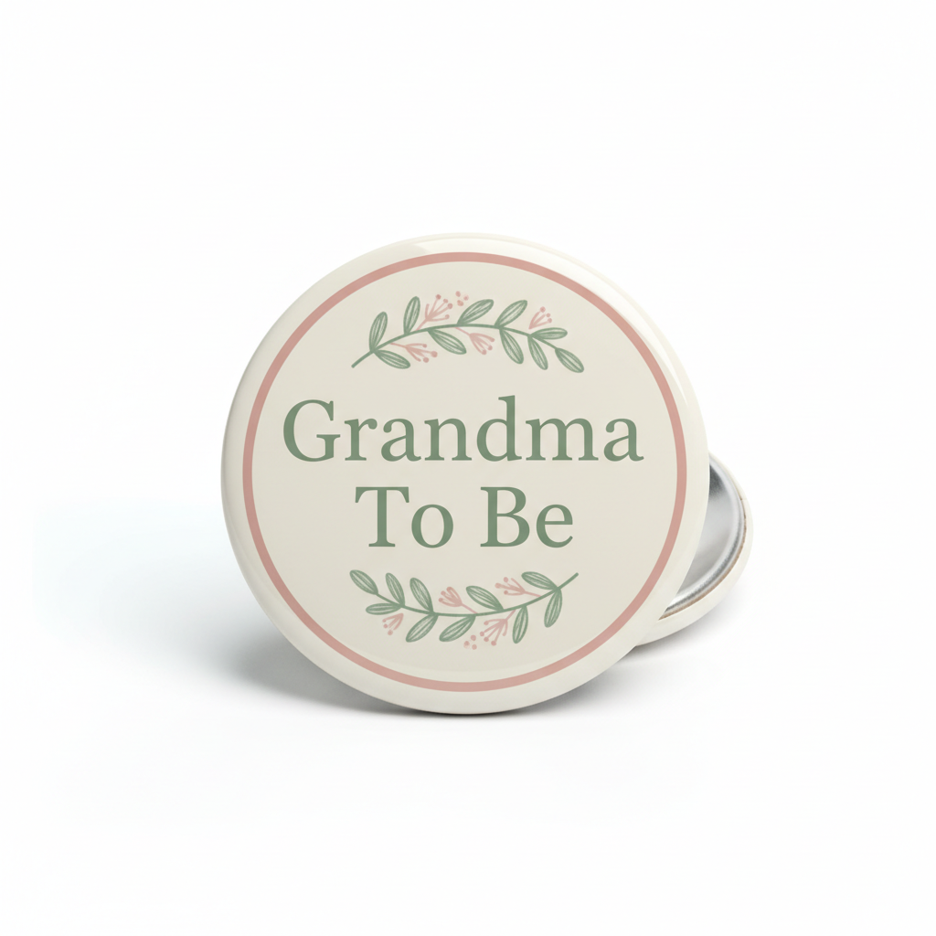 Simple Modern Neutral Baby Shower Grandma To Be Pinback 2.25-inch