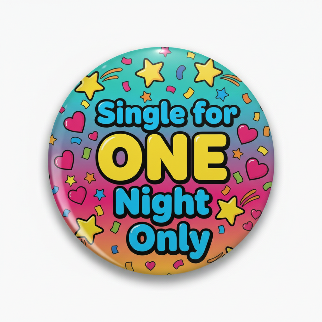 Single for ONE night only Pinback 2.25-inch